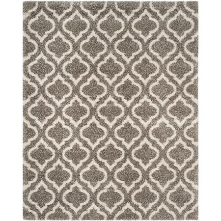 Flowers First 6 x 9 ft. Hudson Shag Power Loomed Rug, Grey & Ivory - Medium Rectangle FL1889498